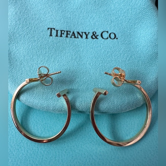 Tiffany & Co T-Hoop Yellow Gold Earrings - Picture 1 of 7